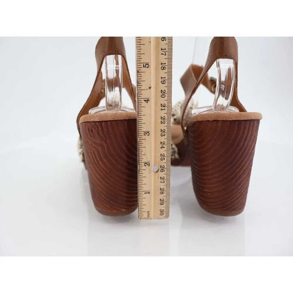 Korks Kork Ease Natalia Women’s Slingback Sandals Platform Heel Crochet Size 10